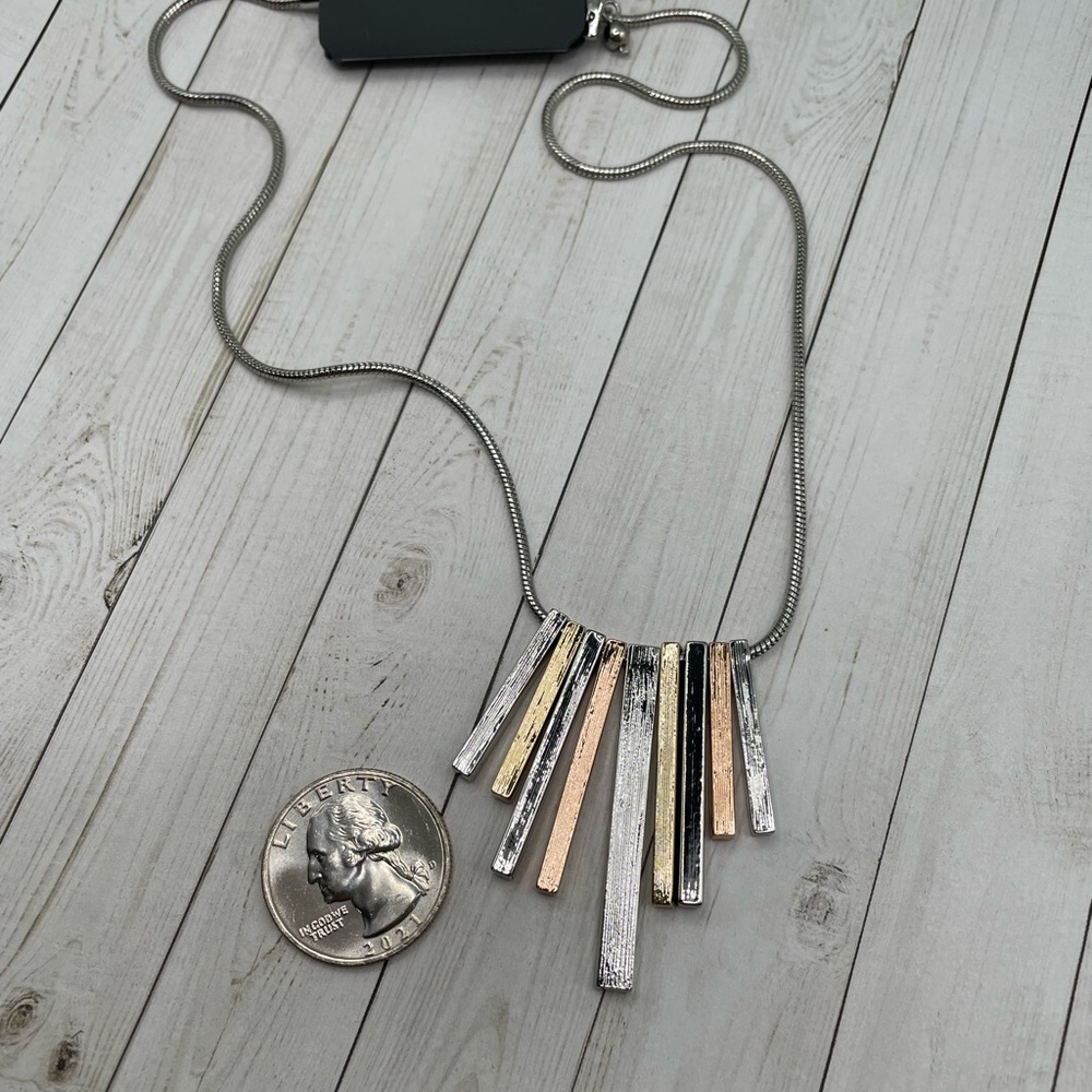 NWT The Limited Mixed Metals/Cubic Zirconia Necklace - Picture 8 of 10